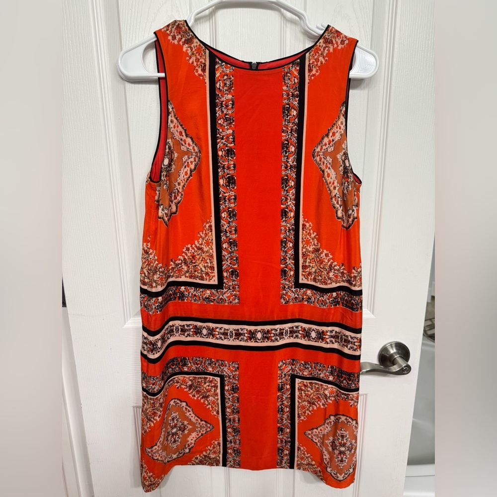 Anthropologie Orange Sheath
Mini Dress Sleeveless Crew Neck 4P - Picture 2 of 7